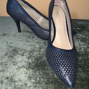 Navy Blue Heels Size 11W